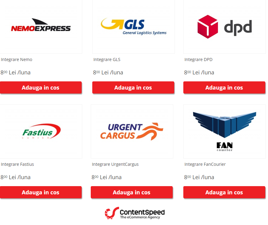 Curierat rapid integrat cu magazin online Contentspeed